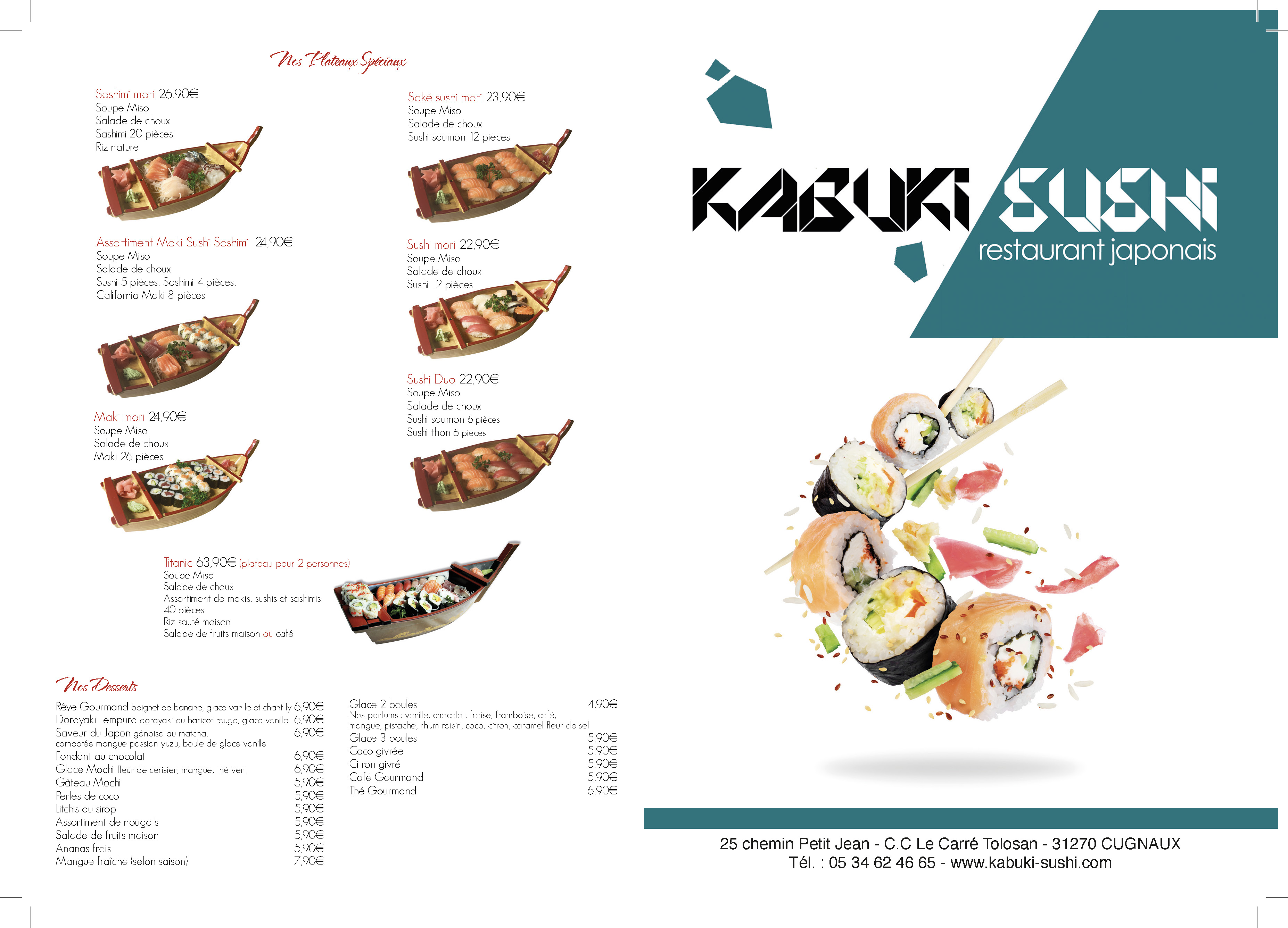 Kabuki Sushi - Carte du restaurant japonais à cornebarieu